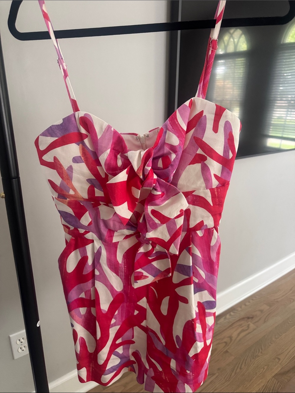 Milly Pink & Purple Printed Spaghetti Strap Dress